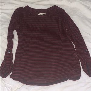 Red and Black striped long sleeve sweater